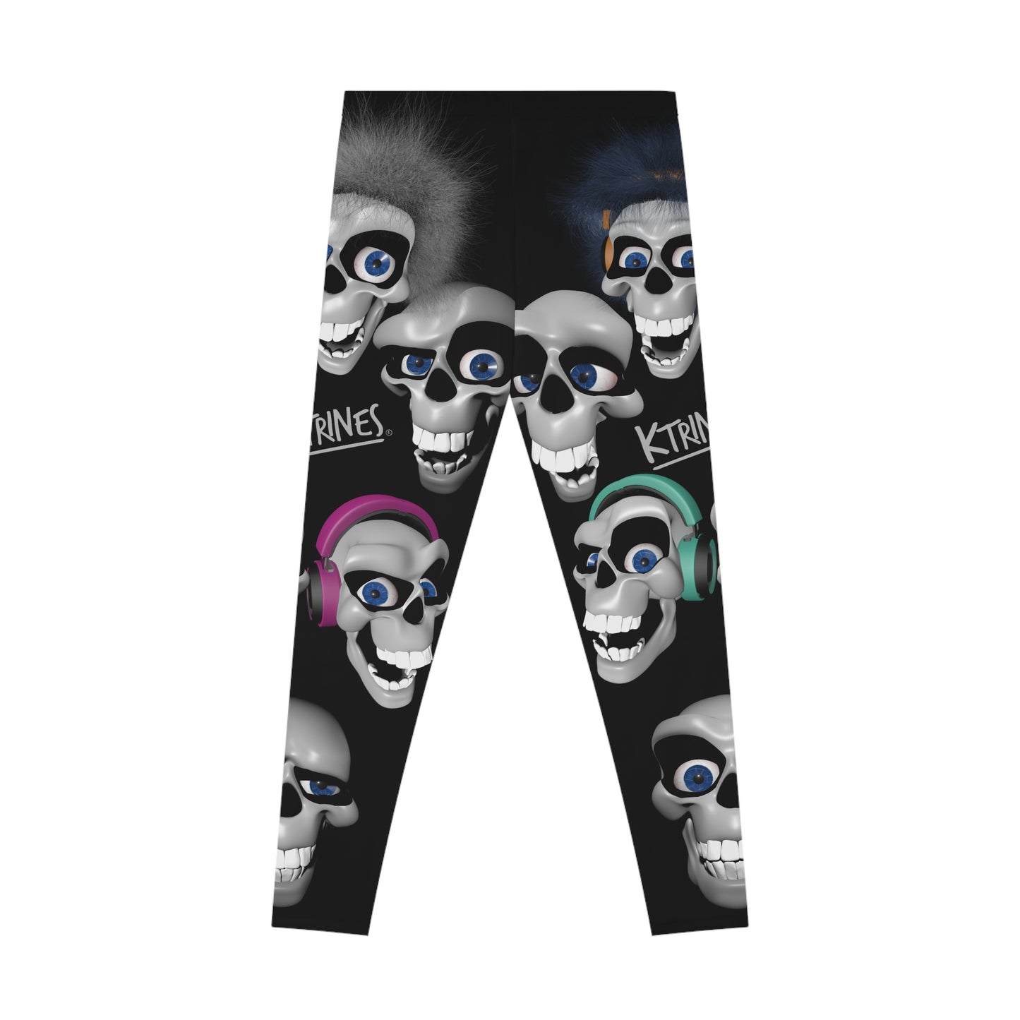 COLLAGE SKULL FACES # 1 / Stretchy Leggings (AOP)