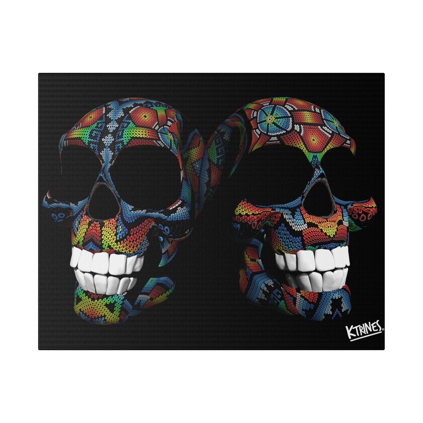 Huichol Art # 3 / Matte Canvas, Stretched, 0.75" Horizontal