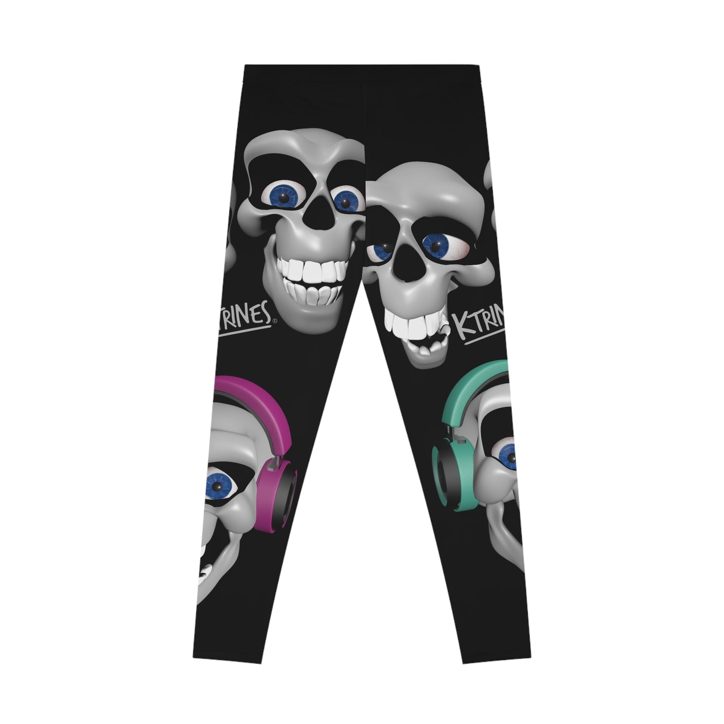 COLLAGE SKULL FACES # 2 / Stretchy Leggings (AOP)