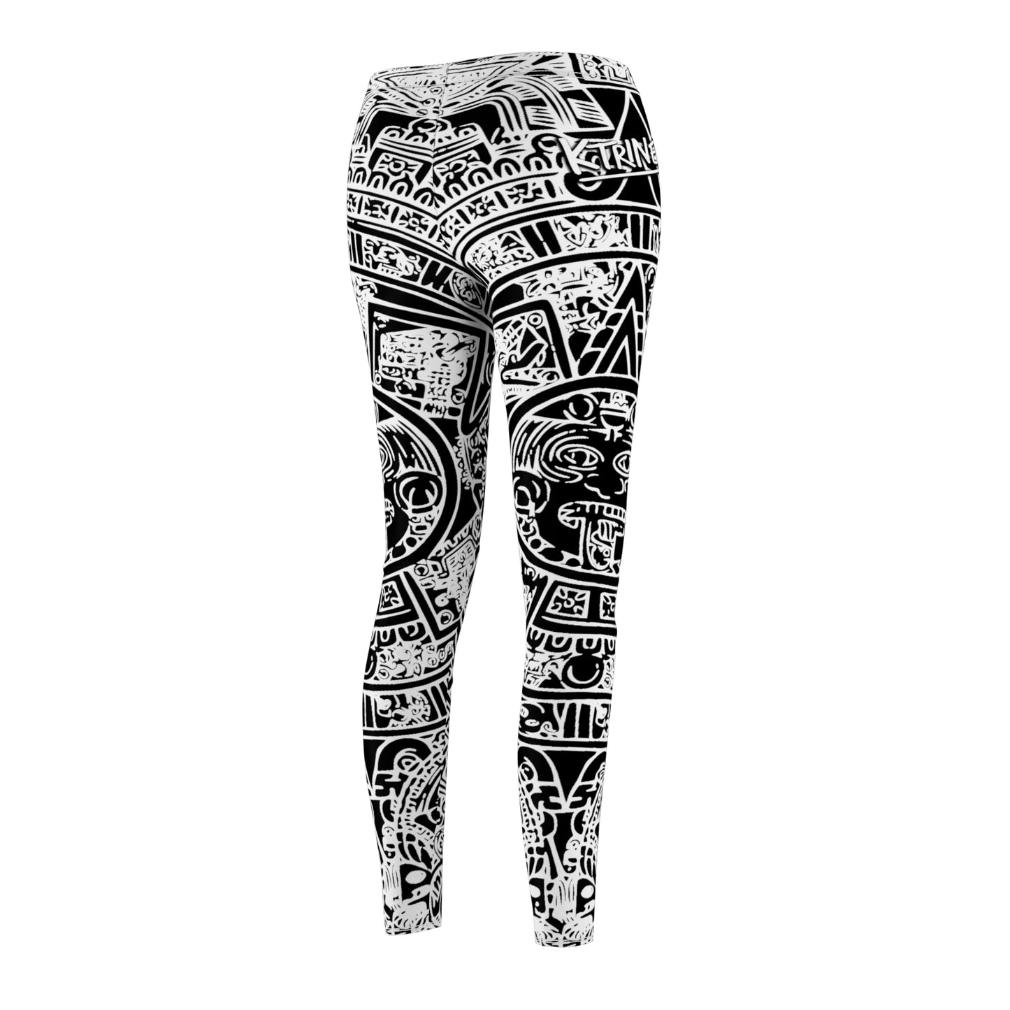 Aztec Calendar Art # 02/ Women's Cut & Sew Casual Leggings (AOP)