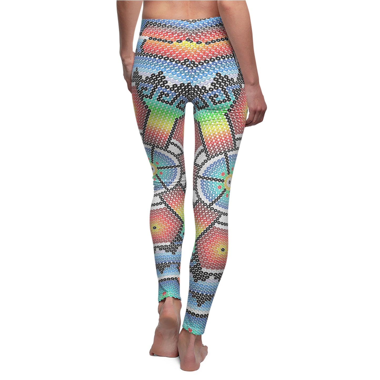 Huichol Art # 14 / Women's Cut & Sew Casual Leggings (AOP)