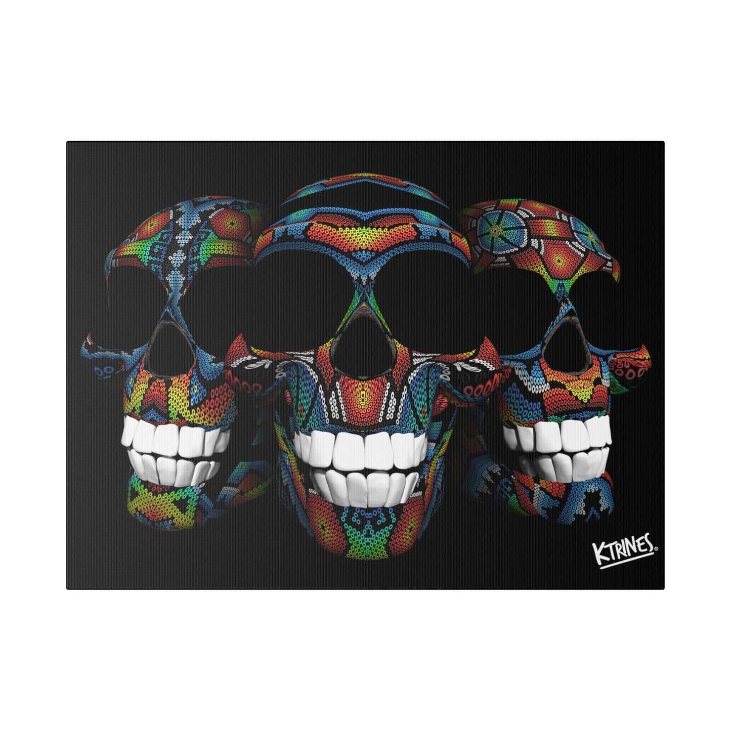 Huichol Art # 4 / Matte Canvas, Stretched, 0.75" Horizontal