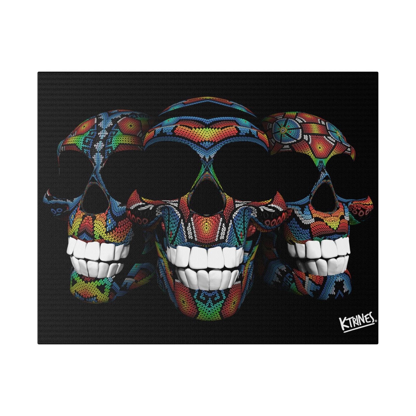 Huichol Art # 4 / Matte Canvas, Stretched, 0.75" Horizontal