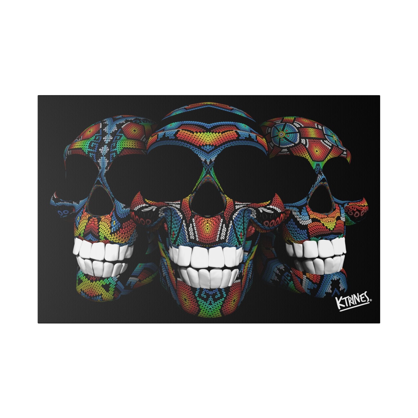 Huichol Art # 4 / Matte Canvas, Stretched, 0.75" Horizontal