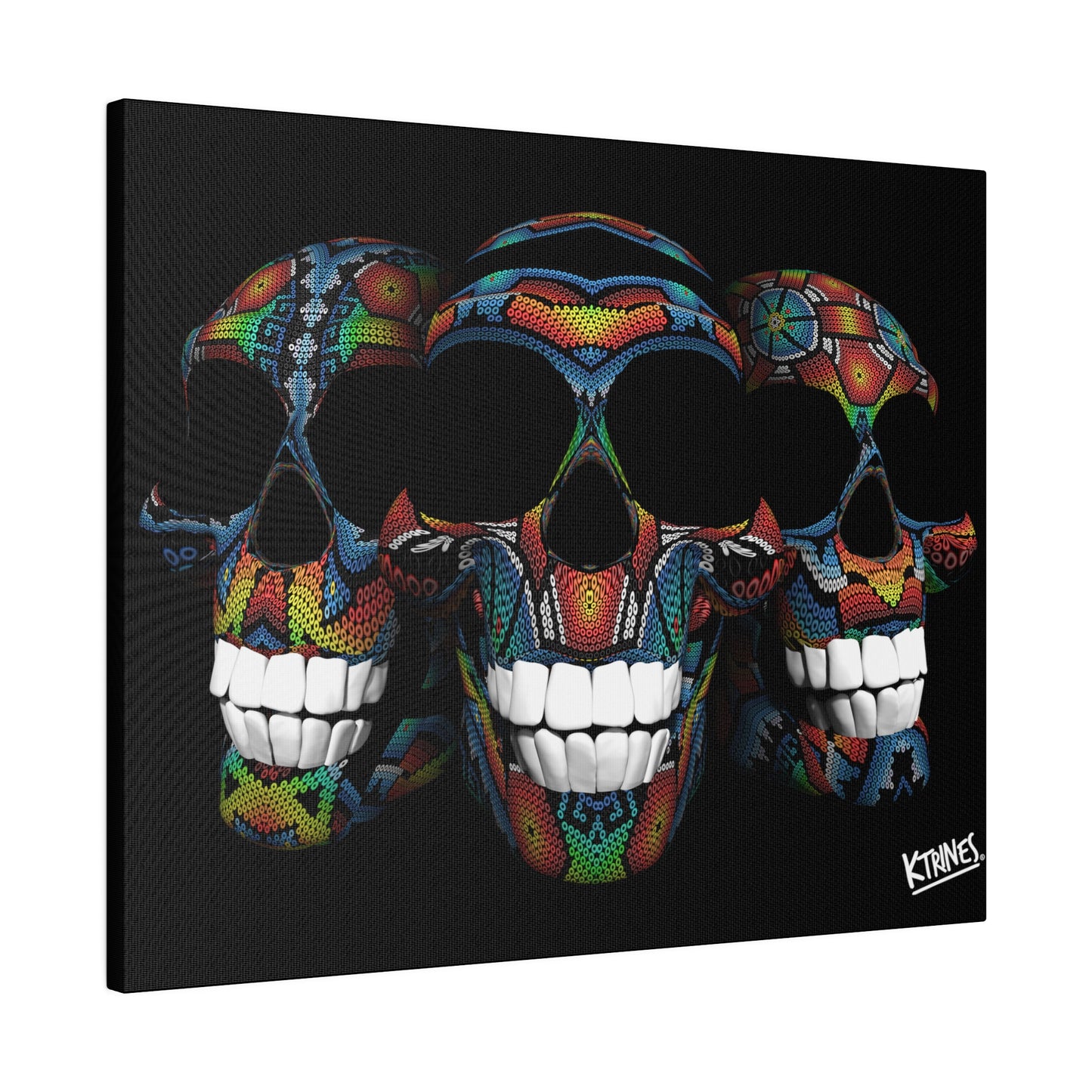 Huichol Art # 4 / Matte Canvas, Stretched, 0.75" Horizontal