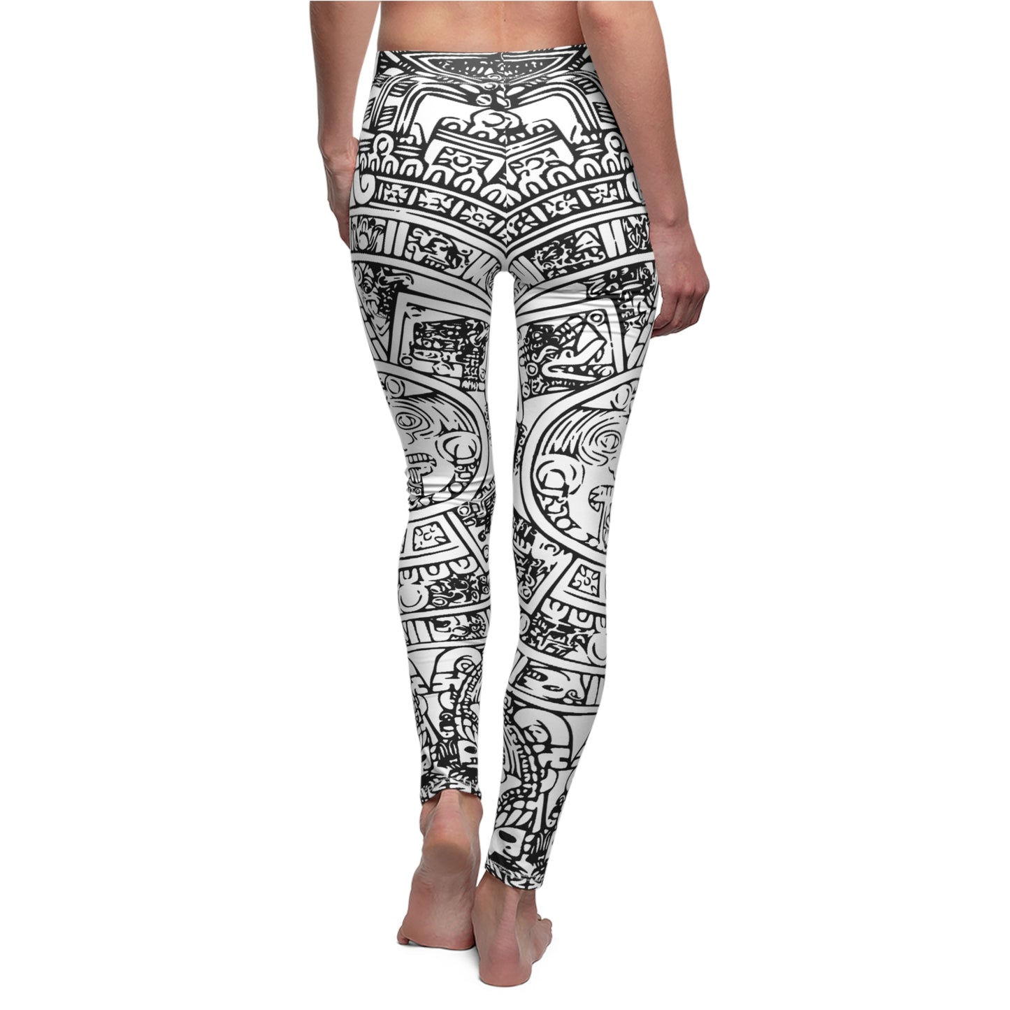 Aztec Calendar Art # 01 / Women's Cut & Sew Casual Leggings (AOP)