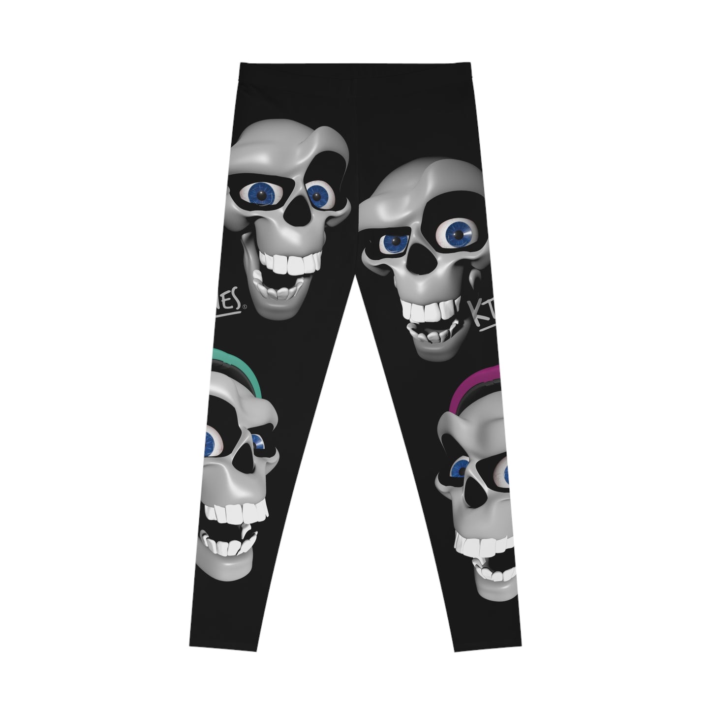 COLLAGE SKULL FACES # 2 / Stretchy Leggings (AOP)