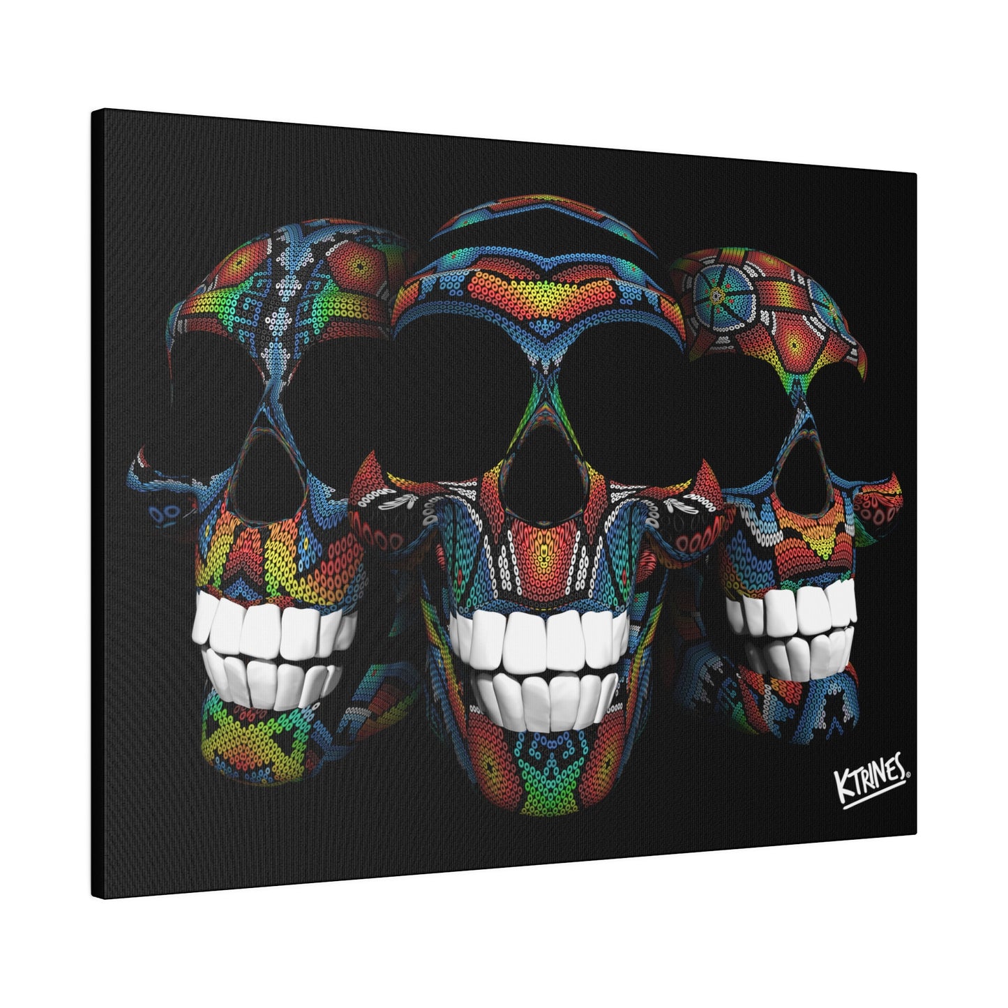 Huichol Art # 4 / Matte Canvas, Stretched, 0.75" Horizontal