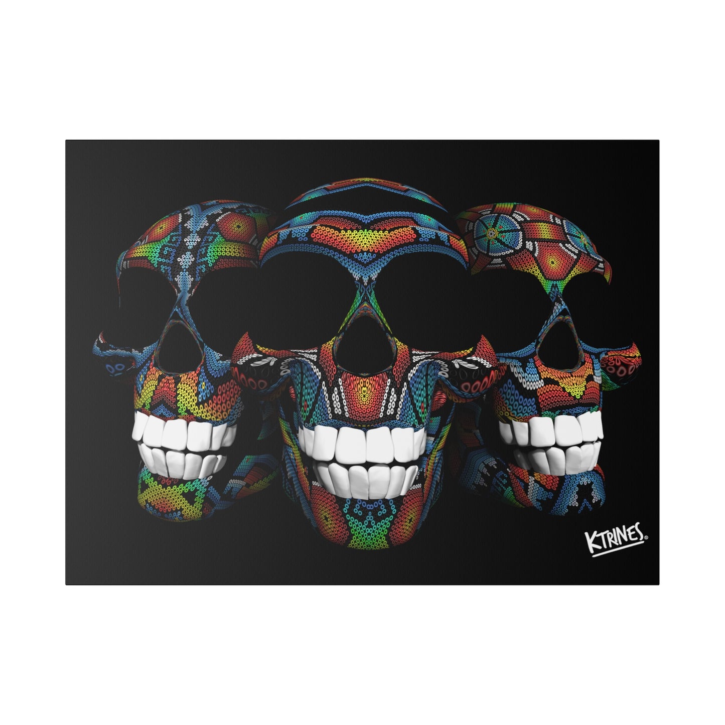Huichol Art # 4 / Matte Canvas, Stretched, 0.75" Horizontal