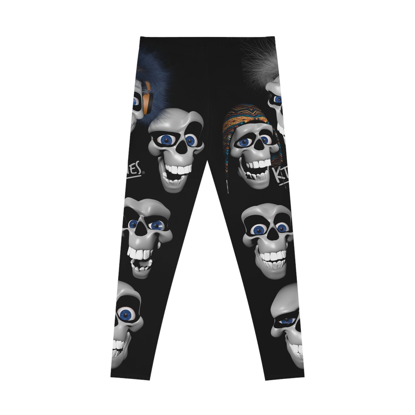 COLLAGE SKULL FACES # 1 / Stretchy Leggings (AOP)