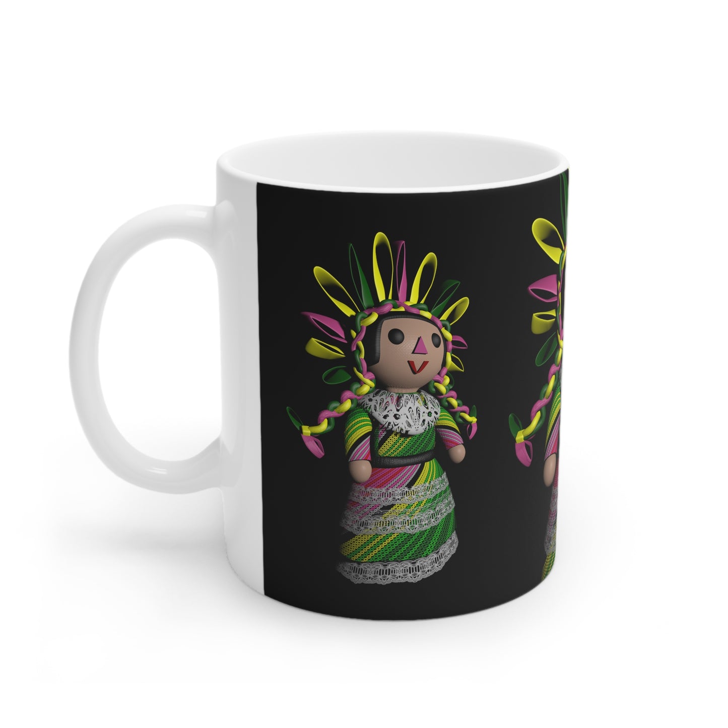 Lele #2 / White Ceramic Mug, 11oz and 15oz