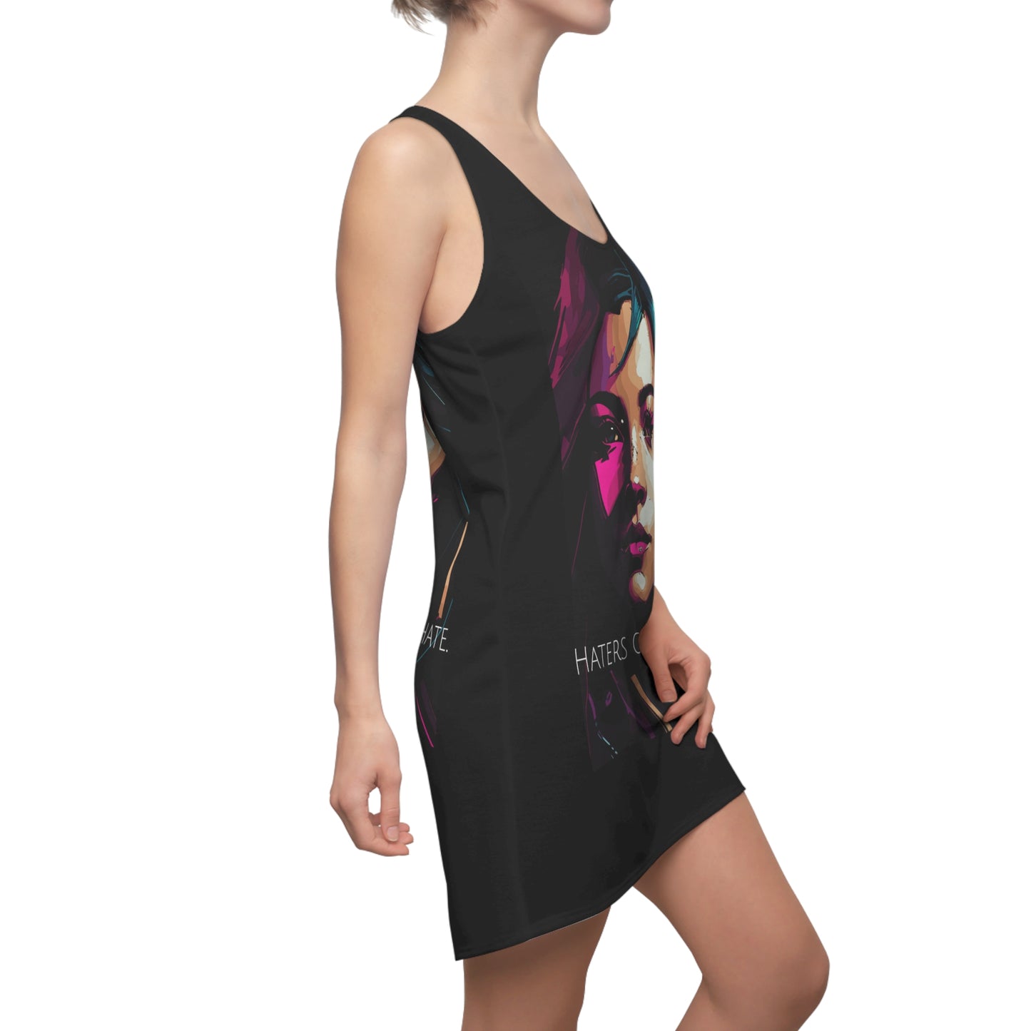 Punk Faces # 1 / Women's Cut & Sew Racerback Dress (AOP)