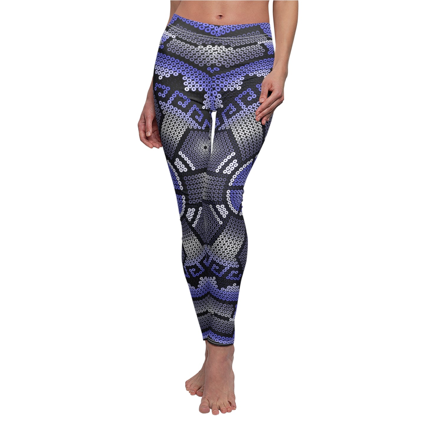 Huichol Art # 10 / Women's Cut & Sew Casual Leggings (AOP)