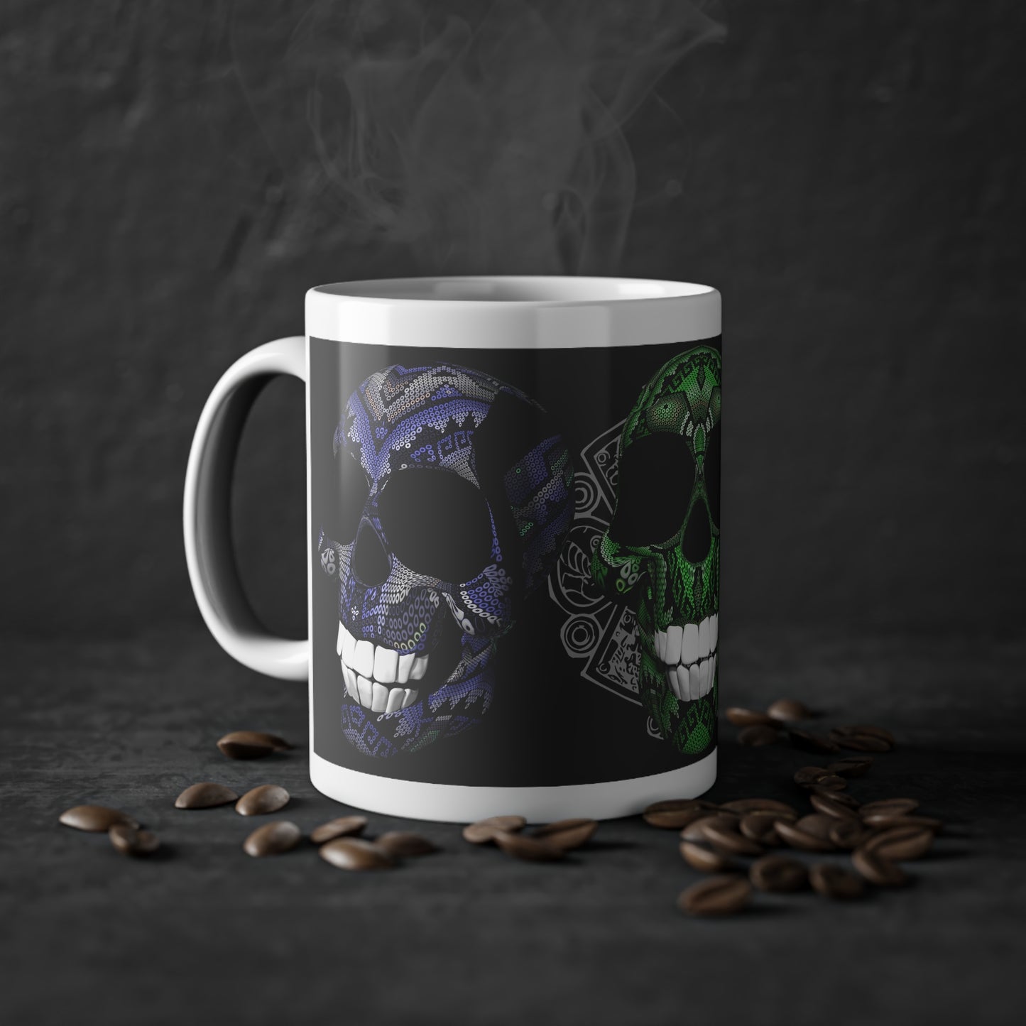 Huichol Art Skull # 6 / Standard Mug, 11oz