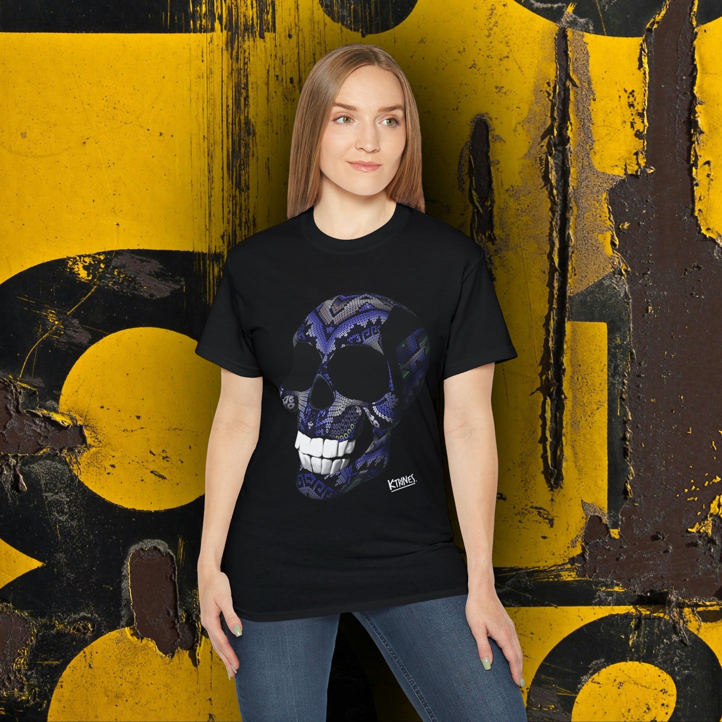 Huichol Art Skull # 20 / Unisex Ultra Cotton Tee