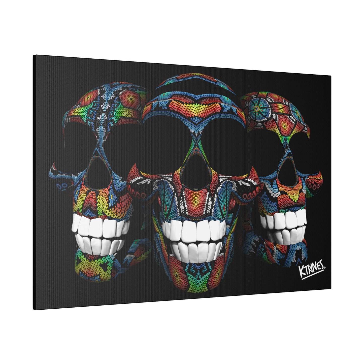 Huichol Art # 4 / Matte Canvas, Stretched, 0.75" Horizontal