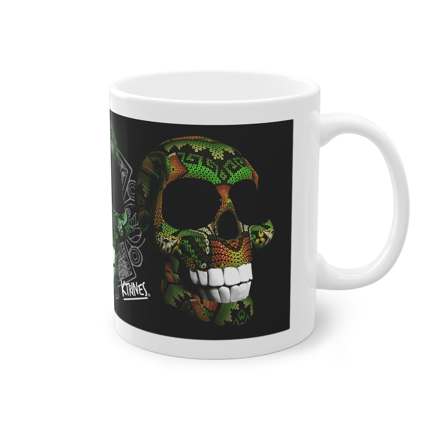 Huichol Art Skull # 6 / Standard Mug, 11oz