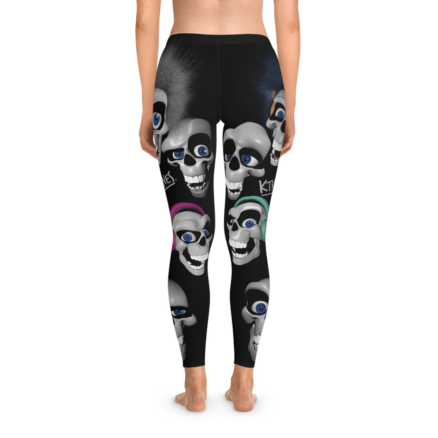 COLLAGE SKULL FACES # 1 / Stretchy Leggings (AOP)