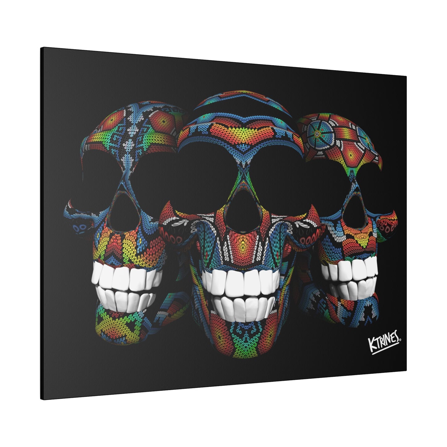 Huichol Art # 4 / Matte Canvas, Stretched, 0.75" Horizontal
