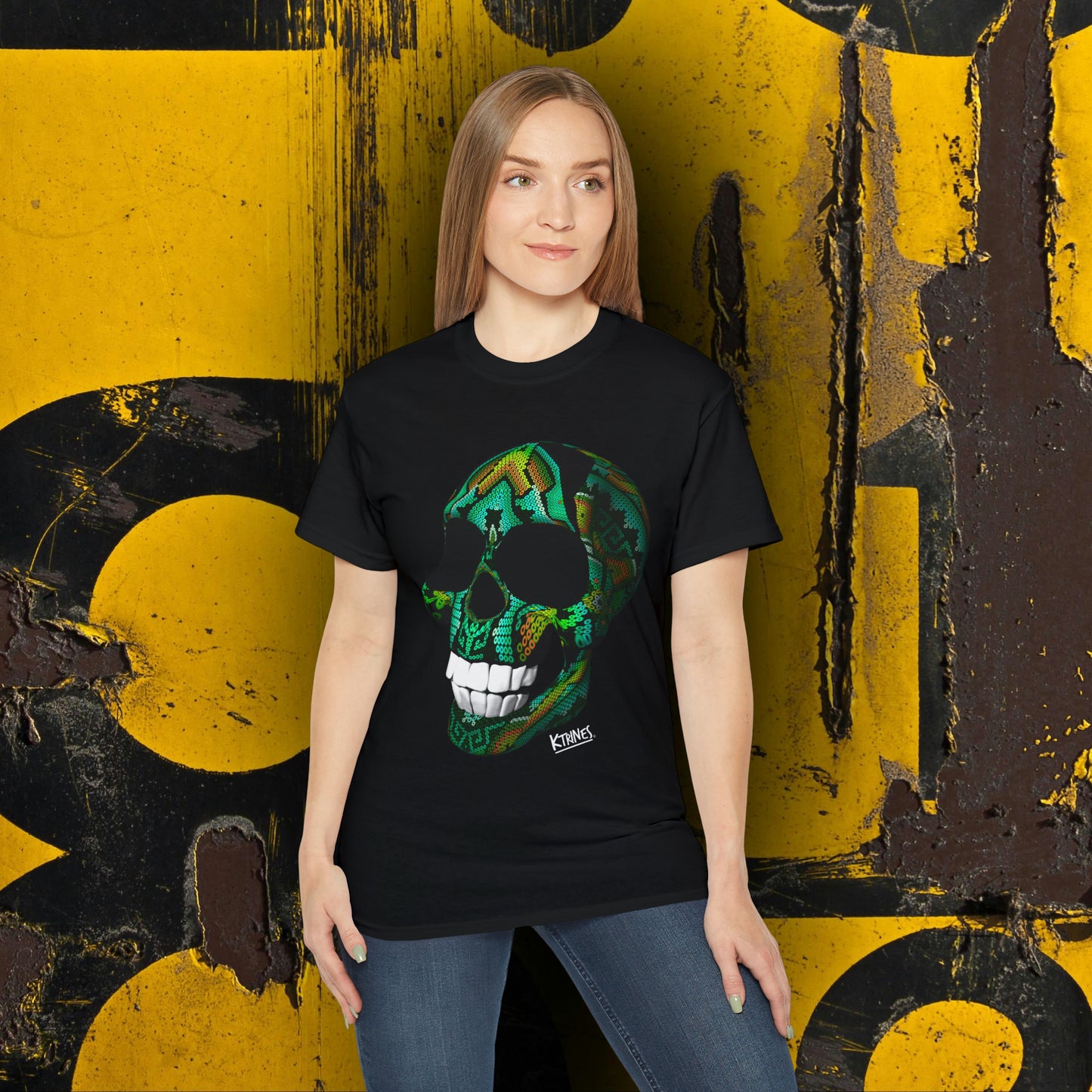 Huichol Art Skull # 16 / Unisex Ultra Cotton Tee