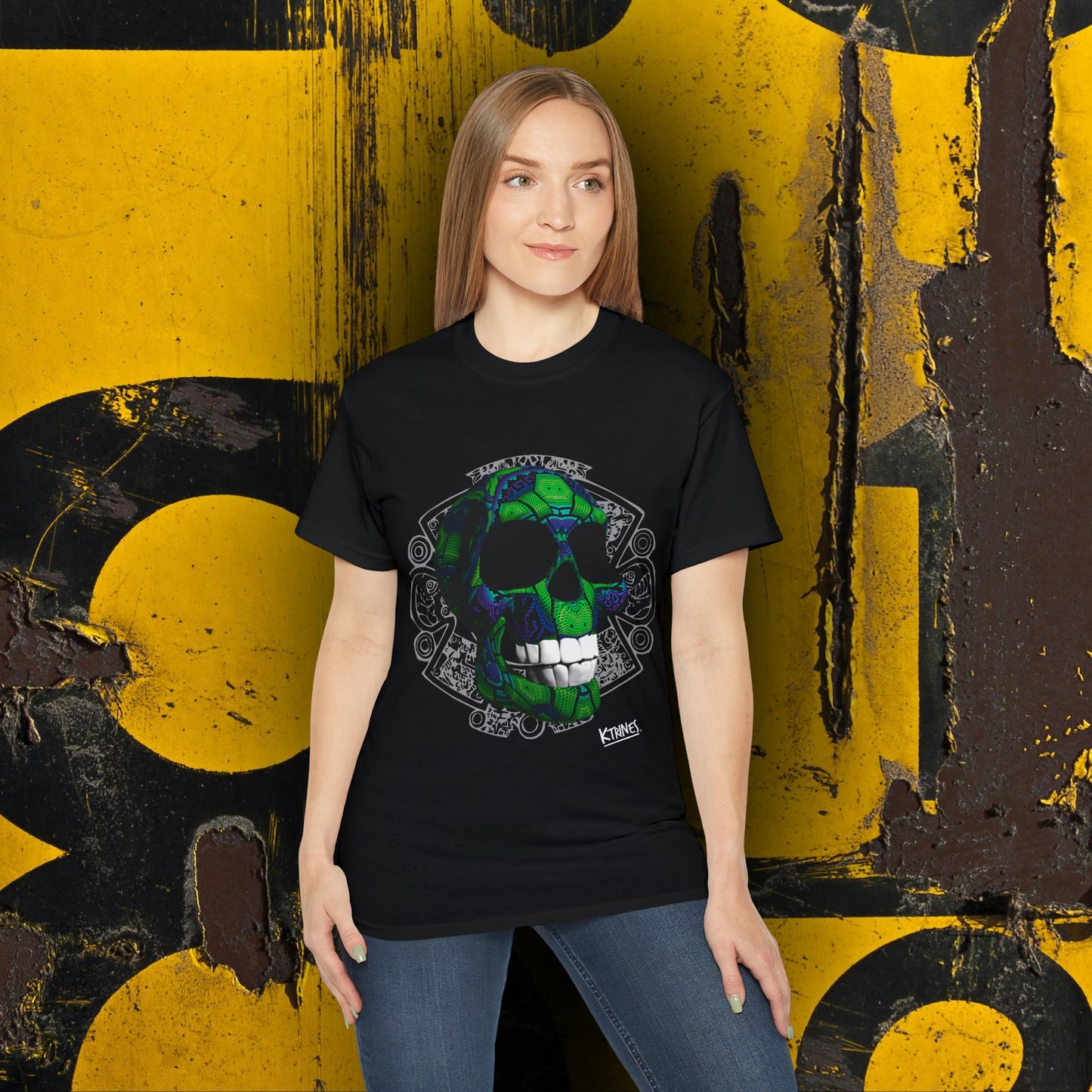 Huichol & Aztec Art Skull # 4 / Unisex Ultra Cotton Tee