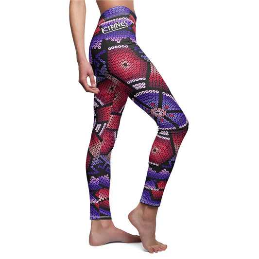 Huichol Art # 12 / Women's Cut & Sew Casual Leggings (AOP)