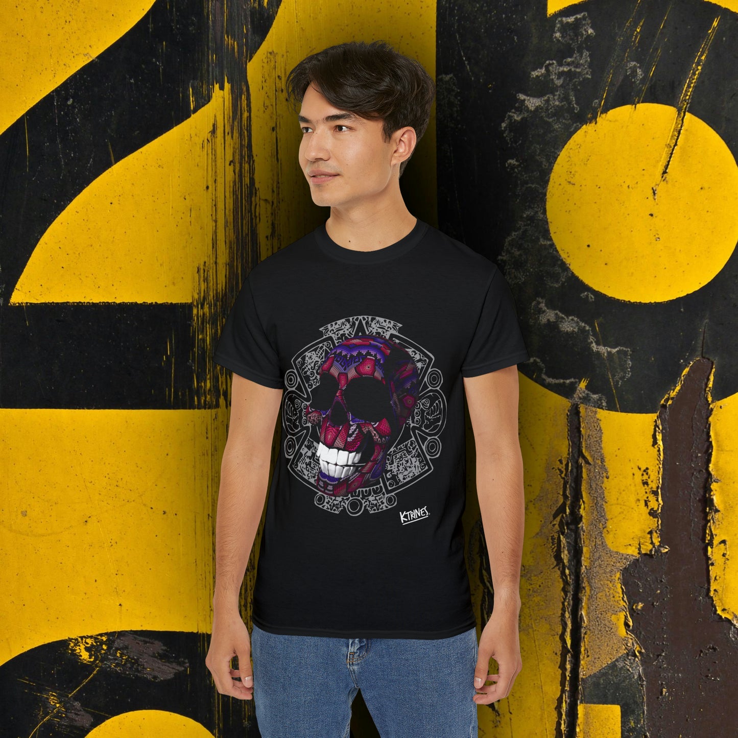 Huichol & Aztec Art Skull # 3 / Unisex Ultra Cotton Tee