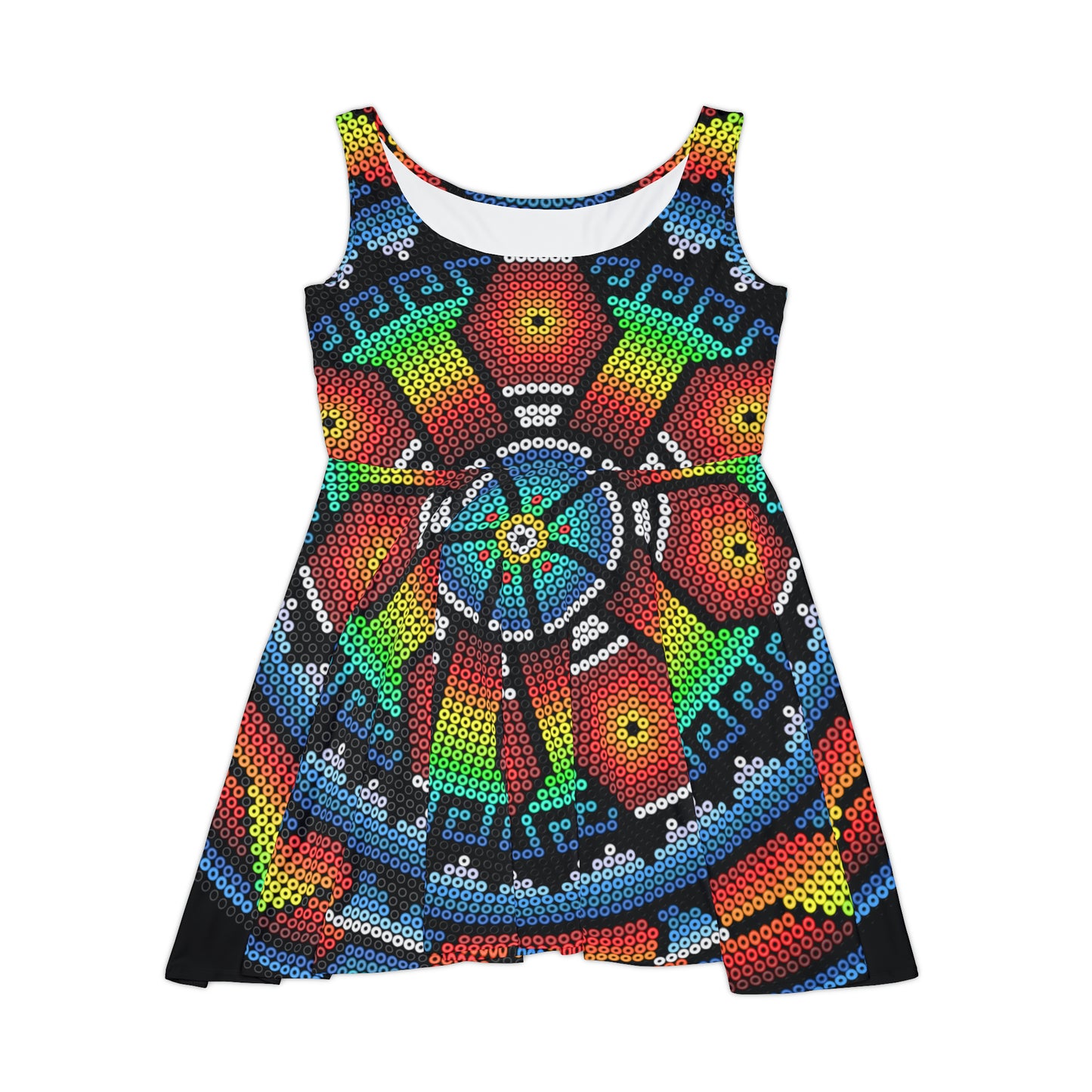 Huichol art # 2 / Women's Skater Dress (AOP)