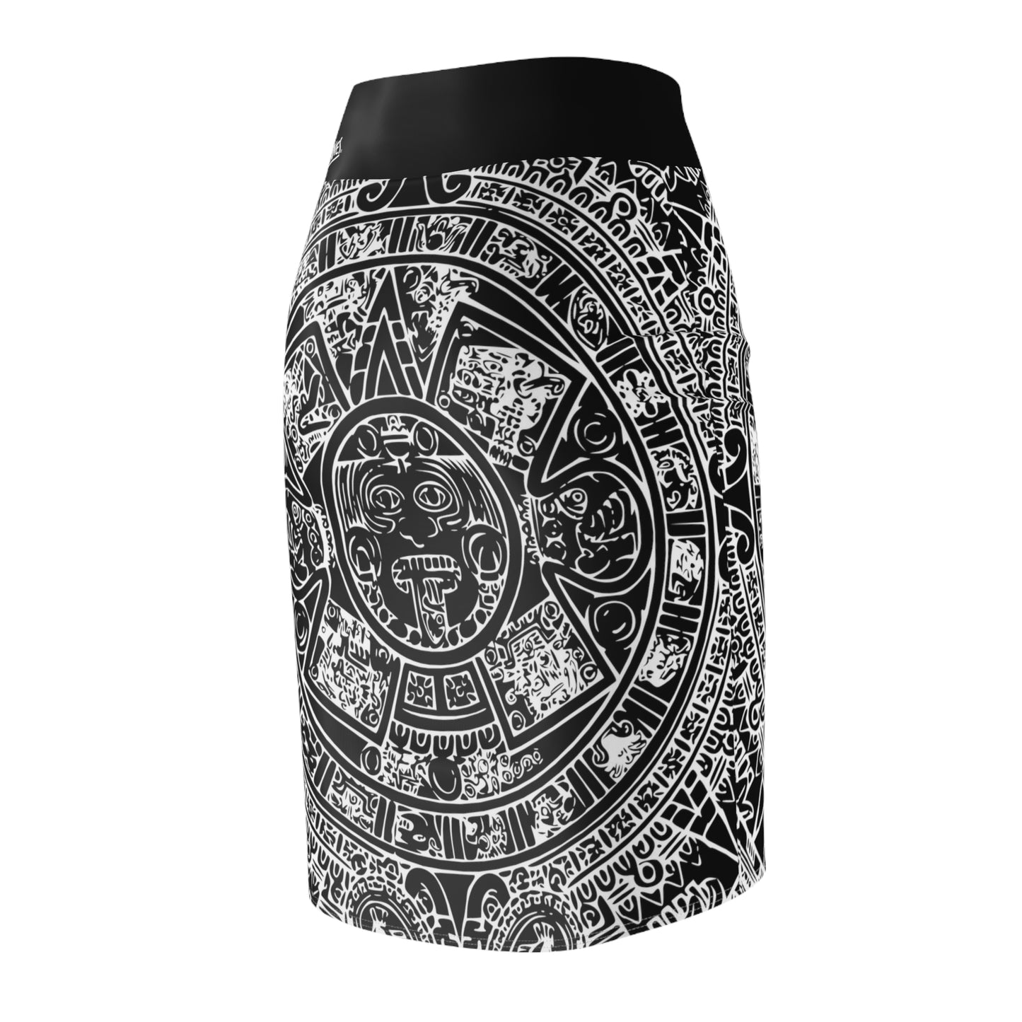 Aztec Art B/W # 2 / Women's Pencil Skirt (AOP)