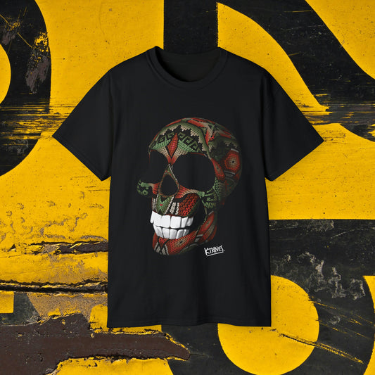 Huichol Art Skull # 15 / Unisex Ultra Cotton Tee