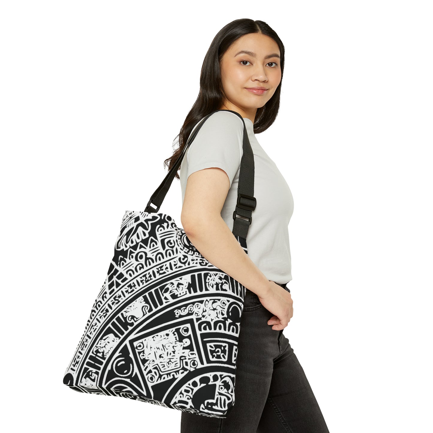 Aztec Calendar Art # 2 / Adjustable Tote Bag (AOP)