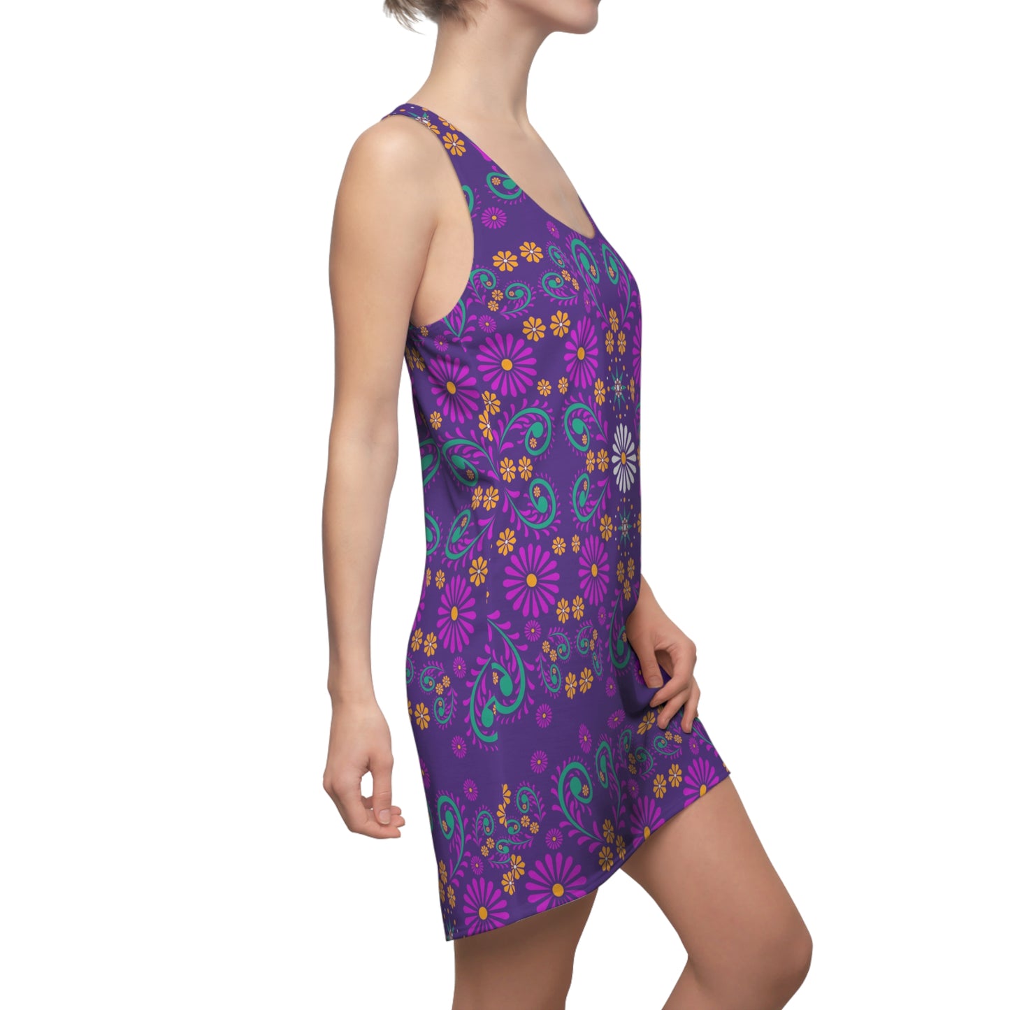 Flowers # 3 / Women's Cut & Sew Racerback Dress (AOP)