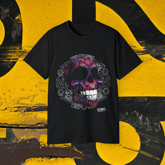 Huichol & Aztec Art Skull # 9 / Unisex Ultra Cotton Tee