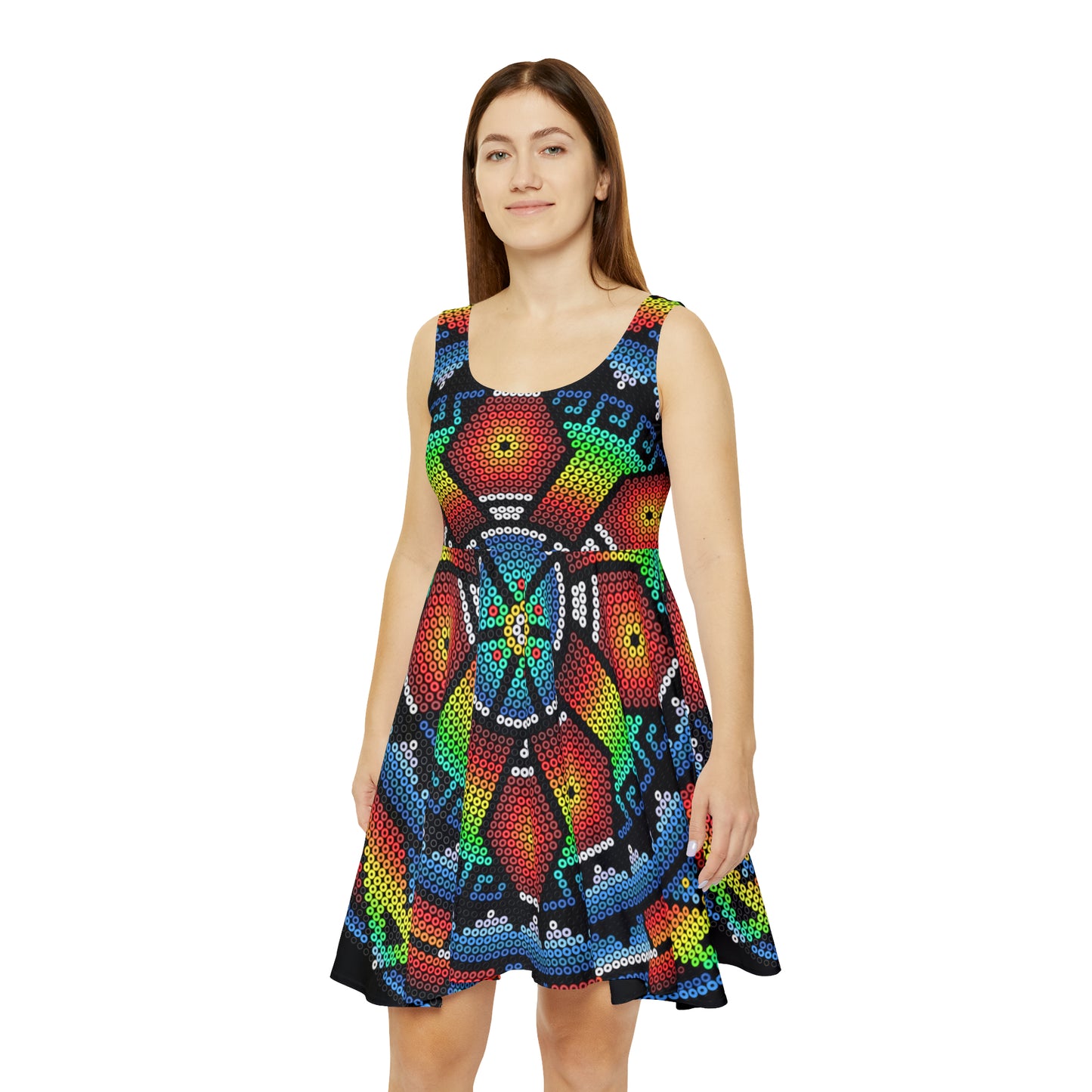 Huichol art # 2 / Women's Skater Dress (AOP)