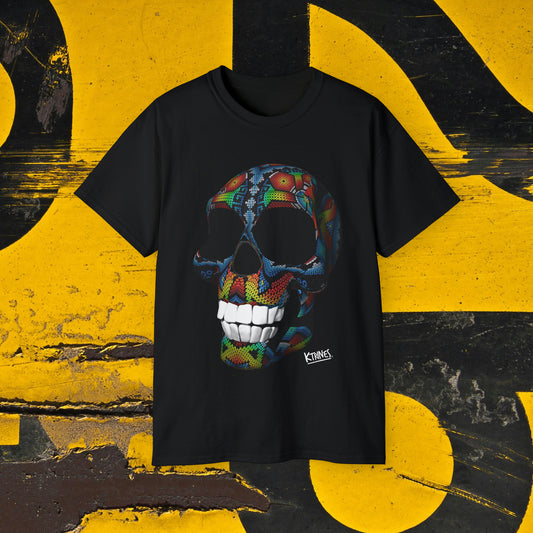 Huichol Art Skull # 9 / Unisex Ultra Cotton Tee