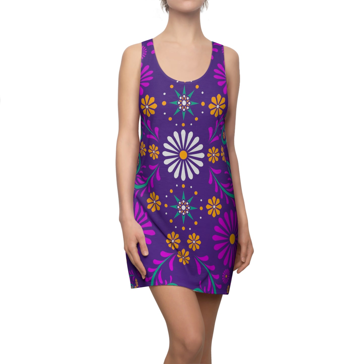 Flowers # 1 / Women's Cut & Sew Racerback Dress (AOP)