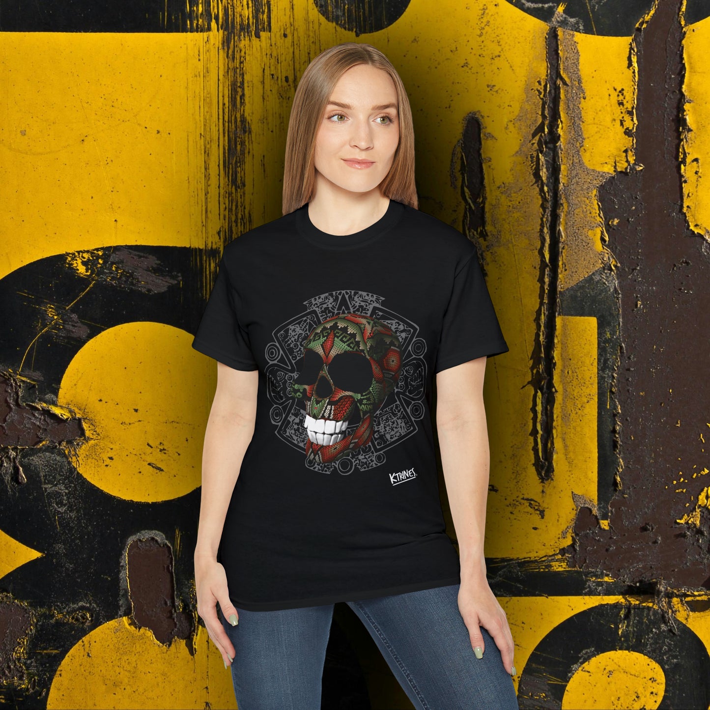 Huichol & Aztec Art Skull # 6 / Unisex Ultra Cotton Tee