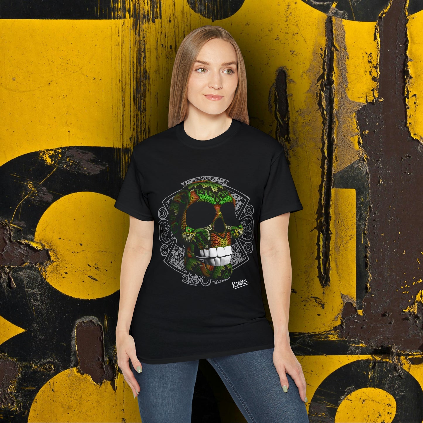 Huichol & Aztec Art Skull # 12 / Unisex Ultra Cotton Tee