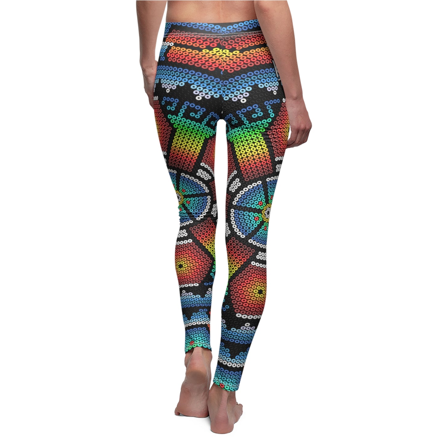 Huichol Art # 13 / Women's Cut & Sew Casual Leggings (AOP)