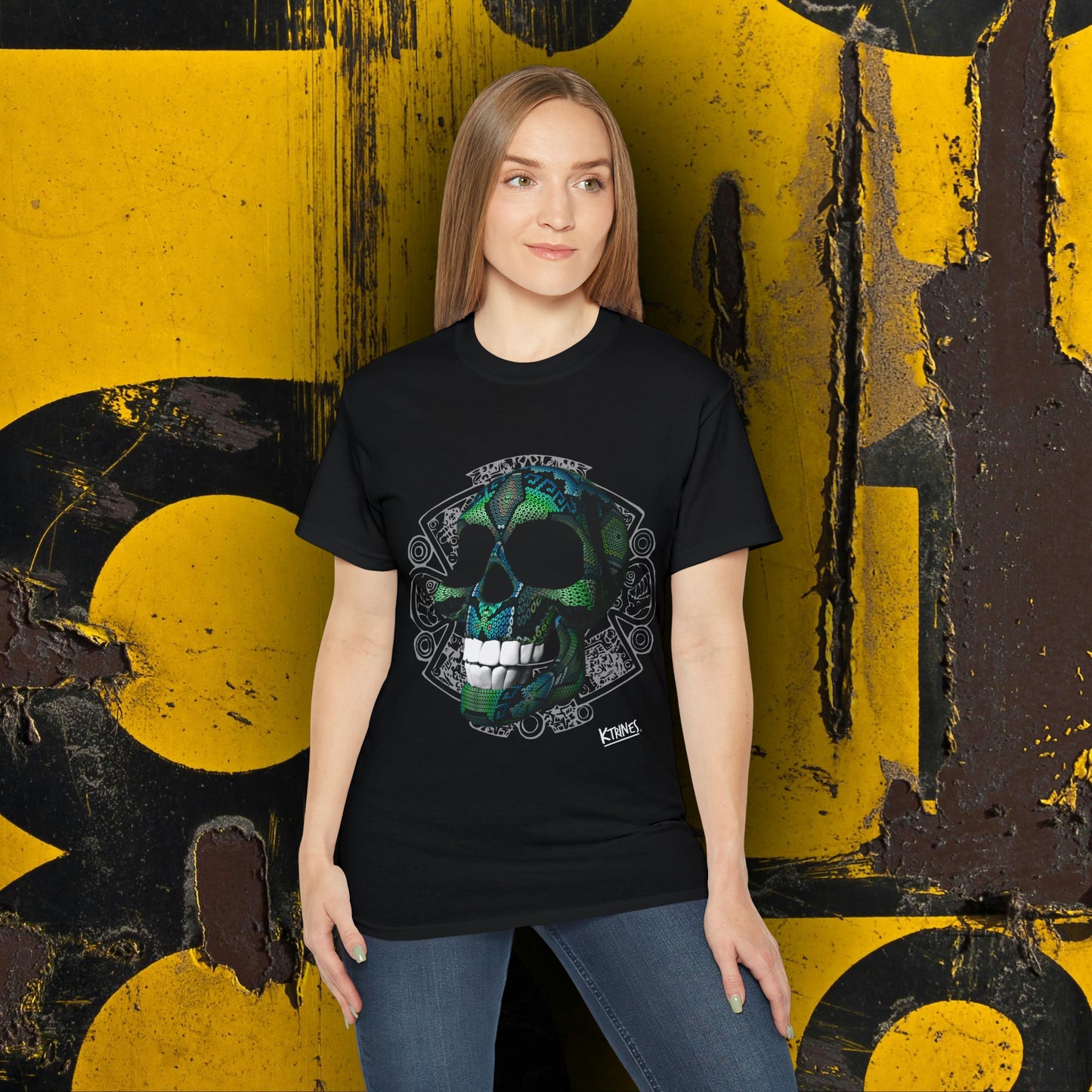 Huichol & Aztec Art Skull # 11 / Unisex Ultra Cotton Tee