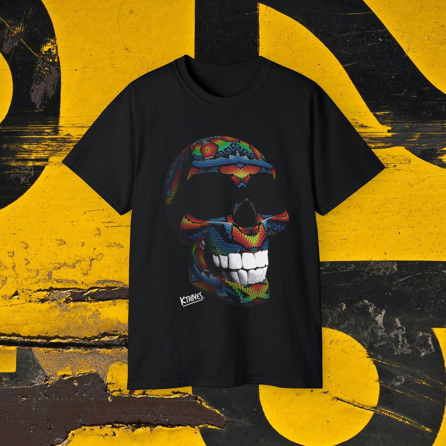 Huichol Art Skull # 14 / Unisex Ultra Cotton Tee