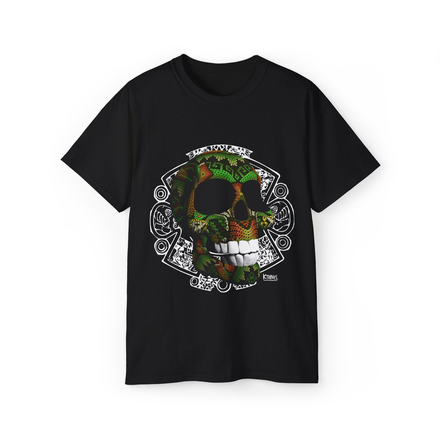 Huichol & Aztec Art Skull # 12 / Unisex Ultra Cotton Tee