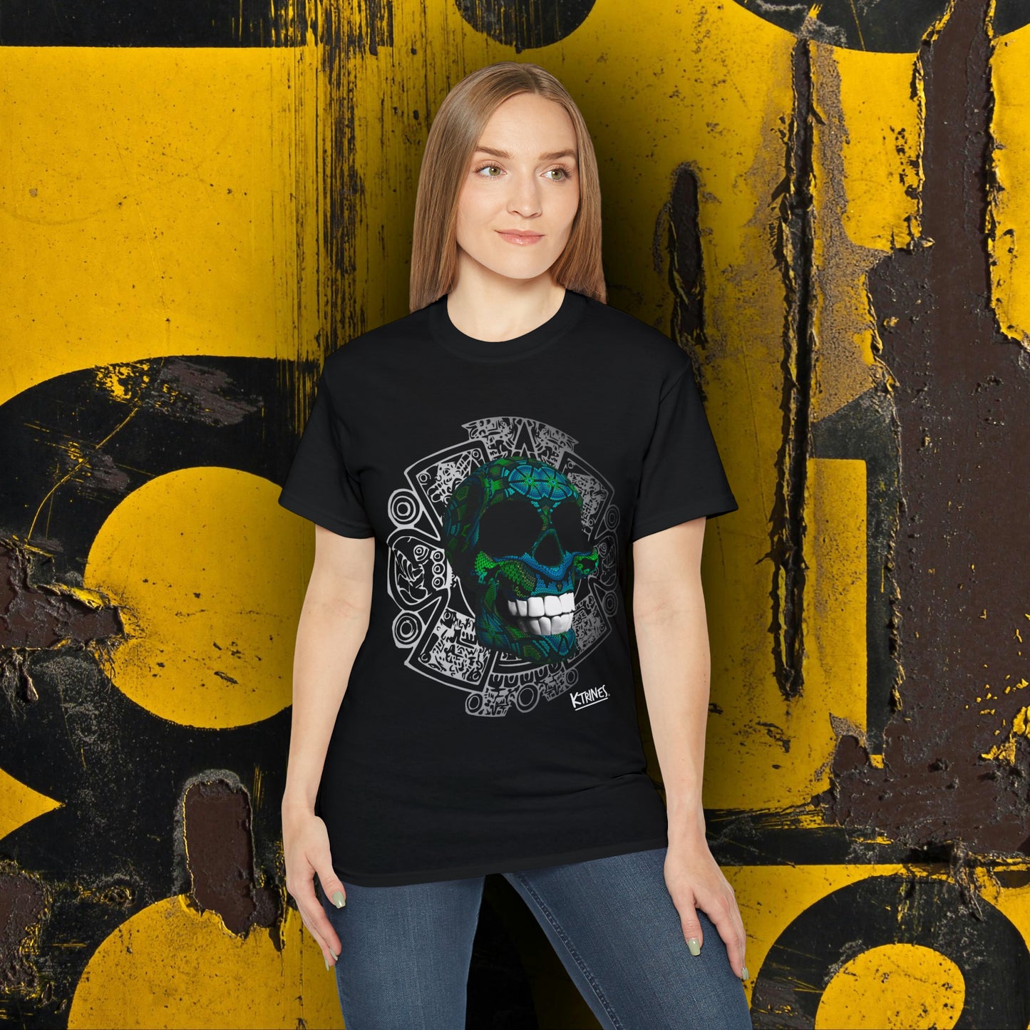 Huichol & Aztec Art Skull # 5 / Unisex Ultra Cotton Tee