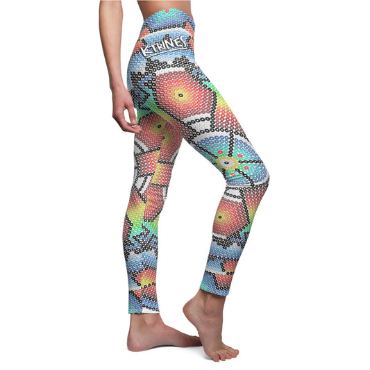 Huichol Art # 14 / Women's Cut & Sew Casual Leggings (AOP)