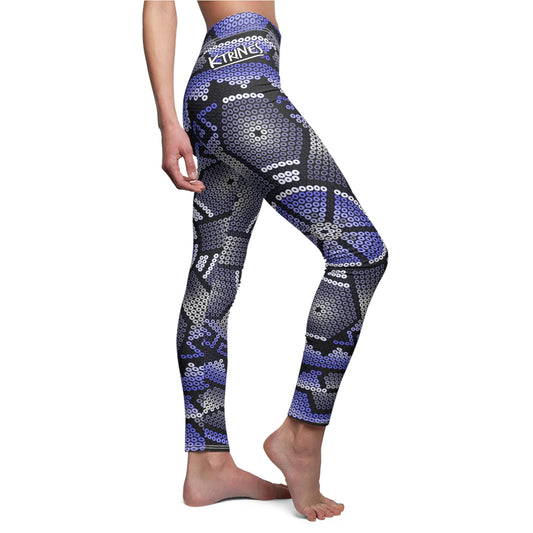 Huichol Art # 10 / Women's Cut & Sew Casual Leggings (AOP)