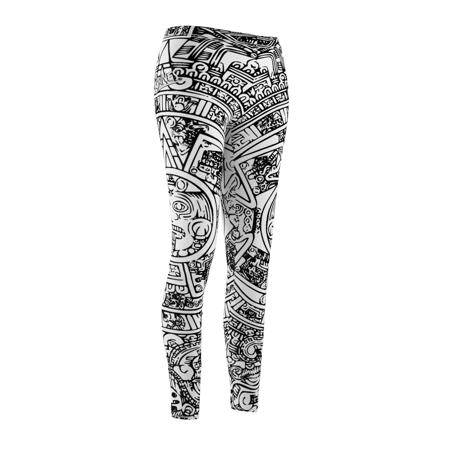 Aztec Calendar Art # 01 / Women's Cut & Sew Casual Leggings (AOP)