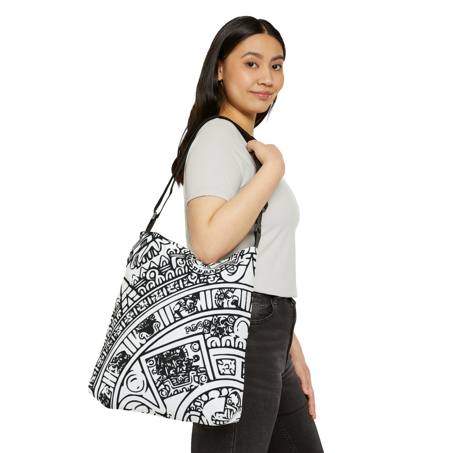 Aztec Calendar Art # 1 / Adjustable Tote Bag (AOP)