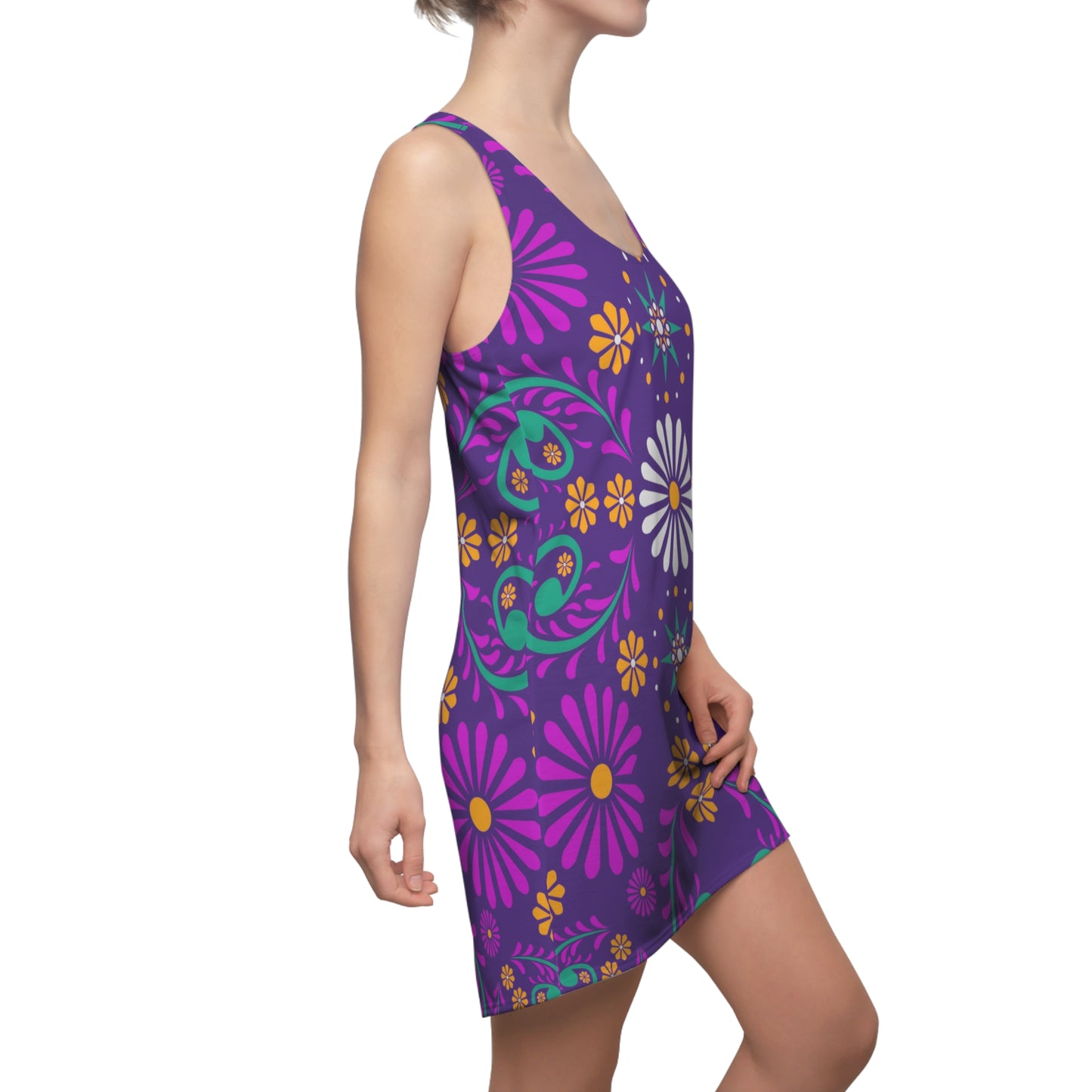 Flowers # 1 / Women's Cut & Sew Racerback Dress (AOP)