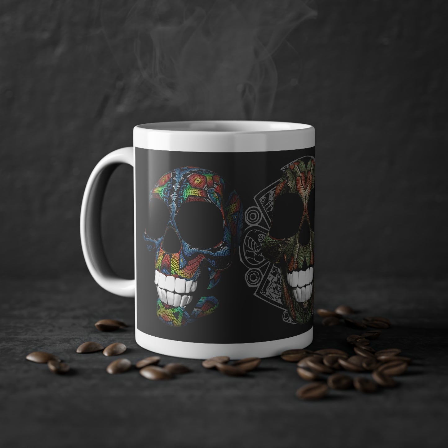 Huichol Art Skull  # 2 / Standard Mug, 11oz