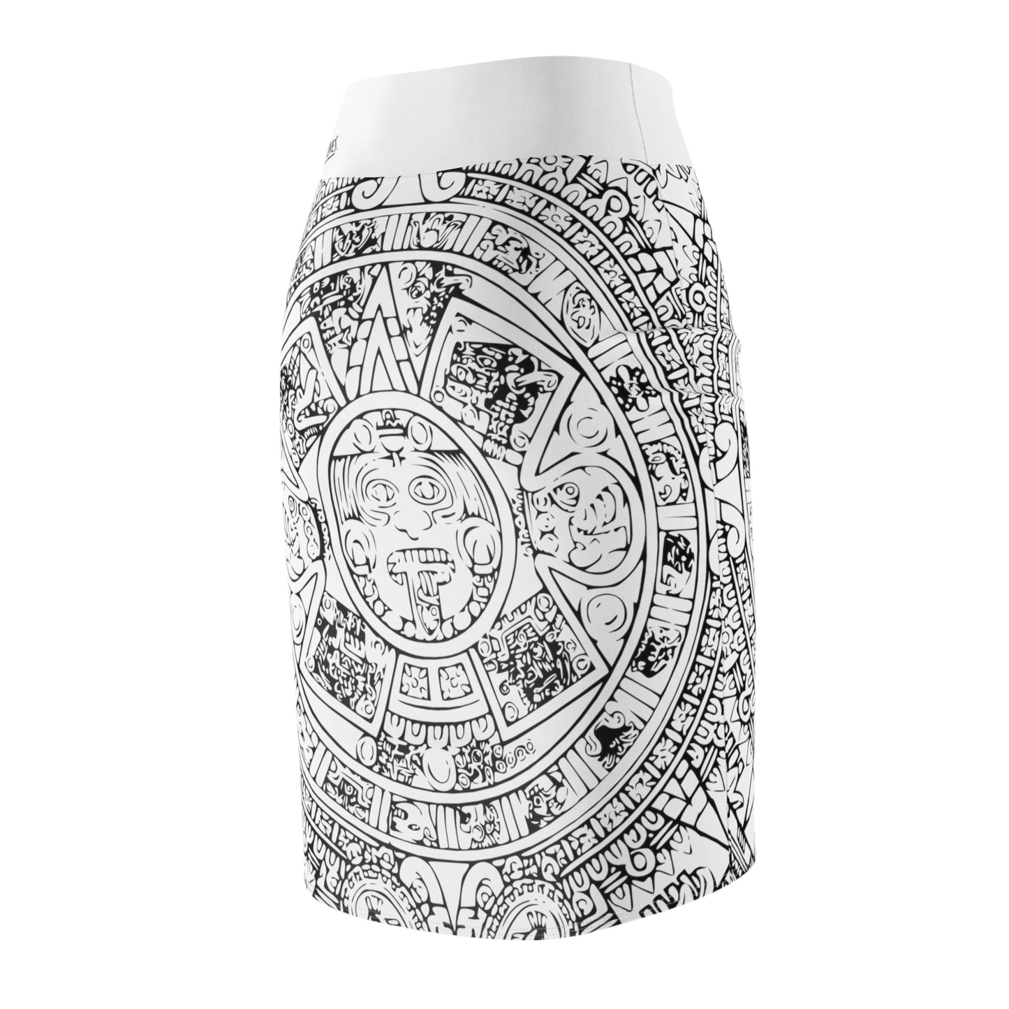 Aztec Art B/W # 1 / Women's Pencil Skirt (AOP)